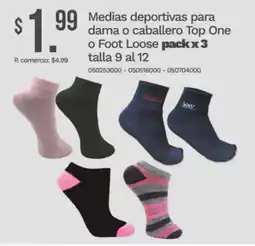 Tia Medias deportivas para dama o caballero top one o foot loose oferta