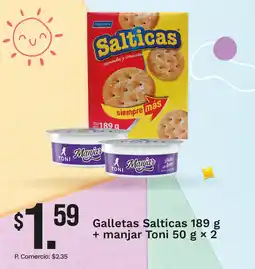 Tia Salticas galletas + Toni manjar oferta