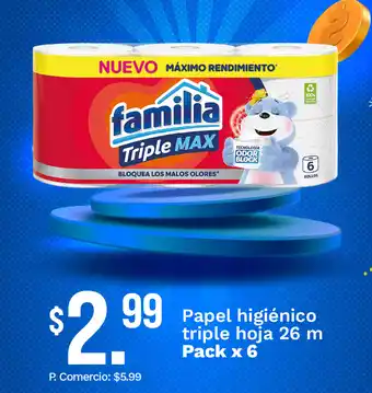 Familia triple max papel higiénico