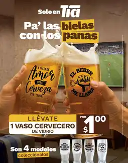 Tia 1 vaso cervecero de vidrio oferta