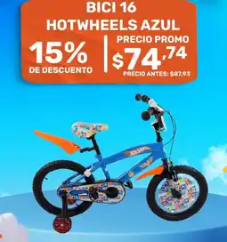 Coral Hipermercados Bici 16 hotwheels azul oferta