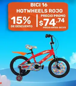 Coral Hipermercados Bici 16 hotwheels rojo oferta