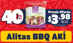 Akí Aki alitas de pollo bbq oferta