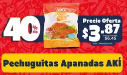 Akí Aki pechuguitas apanadas de pollo congeladas oferta