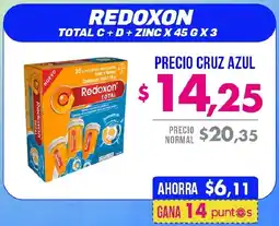 Farmacias Cruz Azul Redoxon total c+d+zinc oferta
