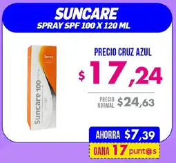 Farmacias Cruz Azul Suncare spray spf 100 oferta