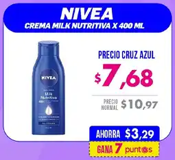 Farmacias Cruz Azul Nivea crema milk nutritiva oferta