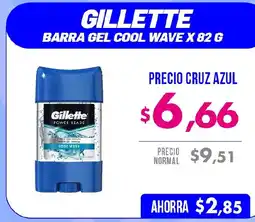 Farmacias Cruz Azul Gillette barra gel cool wave oferta