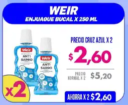 Farmacias Cruz Azul Weir enjuague bucal oferta