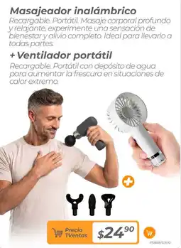 TVentas Masajeador inalámbrico + ventilador portátil oferta