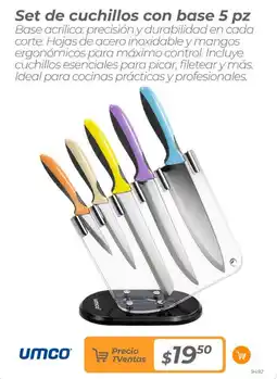 TVentas Umco set de cuchillos con base oferta