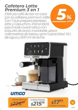 TVentas Umco cafetera latte premium 3 en 1 oferta