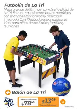 TVentas Futbolín de la tri +balón de la tri oferta