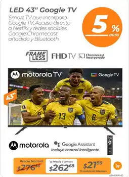 TVentas Motorola tv led 43" oferta