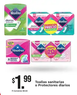 Tia Nosotras toallas sanitarias o protectores diarios oferta