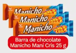 Tia Manicho maní cris barra de chocolate oferta