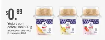Toni yogurt con cereal