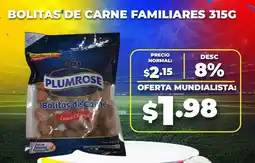 Coral Hipermercados Plumrose bolitas de carne familiares oferta