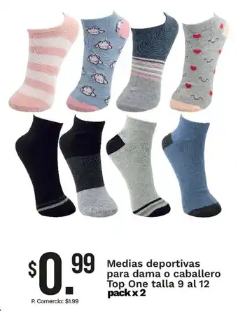 Top one medias deportivas para dama o caballero