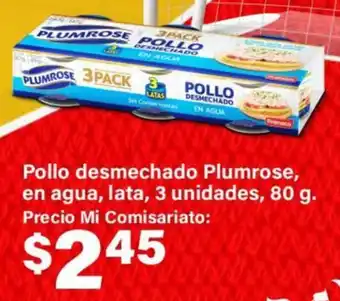 Plumrose pollo desmechado en agua, lata
