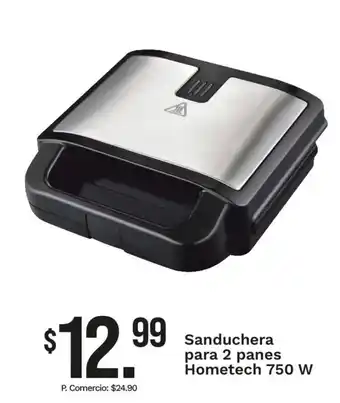 Hometech sanduchera para 2 panes