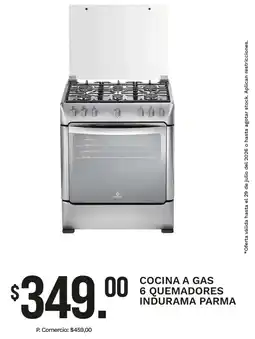 Tia Indurama parma cocina a gas 6 quemadores oferta