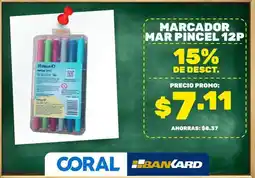 Coral Hipermercados Marcador mar pincel 12p oferta