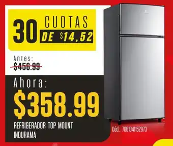 Indurama refrigerador top mount