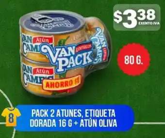 Etiqueta dorada + atún oliva