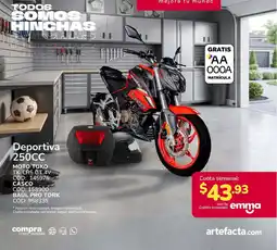 Artefacta Deportiva 250cc moto tuko tk-cr5 gt 4v oferta