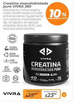 TVentas Vivra creatina monohidratada pura 360 oferta