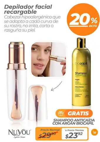 Depilador facial recargable