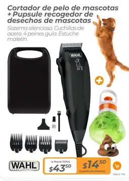 TVentas Wahl cortador de pelo de mascotas + pupsule recogedor de desechos de mascotas oferta
