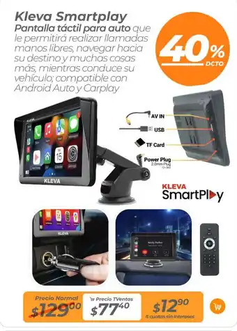 Kleva smartplay pantalla táctil para auto