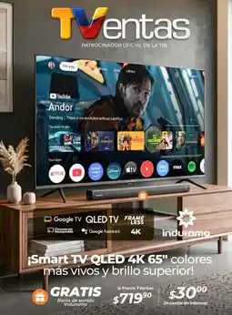 TVentas Indurama smart tv qled 4k 65" oferta
