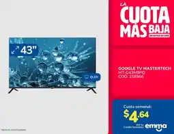 Artefacta GOOGLE TV MASTERTECH MT-G43M9PQ oferta