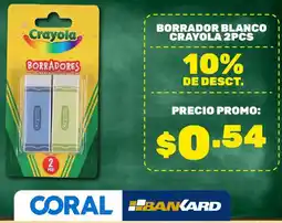 Coral Hipermercados Borrador blanco crayola 2pcs oferta