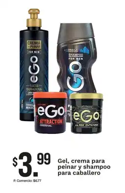 Tia eGo gel, crema para peinar y shampoo para caballero oferta