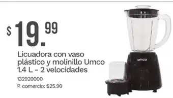 Umco licuadora con vaso plástico y molinillo