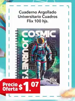 Akí Cuaderno argollado universitario cuadros flix oferta