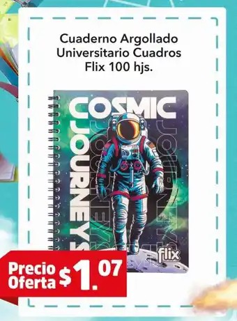 Cuaderno argollado universitario cuadros flix