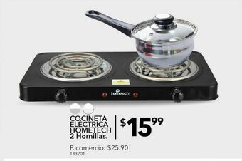 Cocineta eléctrica hometech 2 hornillas