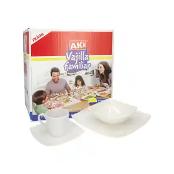Akí Vajilla Aster Blanca Akí 16 pzs. oferta