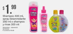 Tia Shampoo 400 ml, spray desenredante 200 ml o shampoo y rinse 300 ml oferta