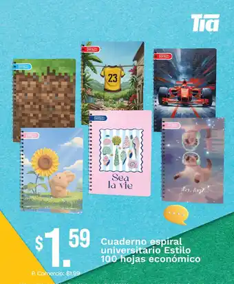 Cuaderno espiral universitario Estilo