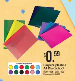 Tia Carpeta plástica A4 Play School oferta