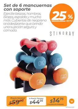 TVentas Stingray set de 6 mancuernas con soporte oferta