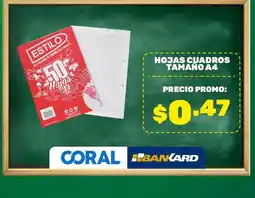 Coral Hipermercados HOJAS CUADROS TAMANO A4 oferta