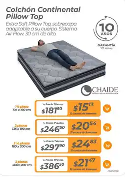 TVentas Colchón continental pillow top oferta