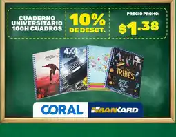 Coral Hipermercados CUADERNO UNIVERSITARIO 100H CUADROS oferta